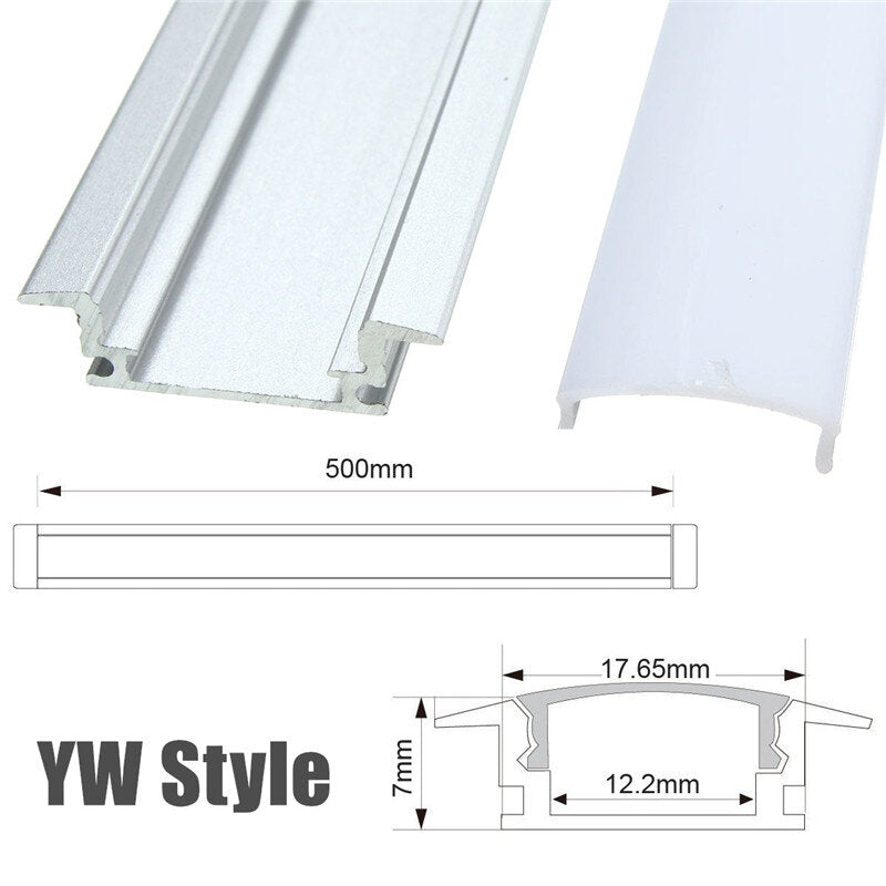 1X 5X 10X LUSTREON 50CM Aluminum Channel Holder For LED Strip Light Bar Under Cabinet Lamp