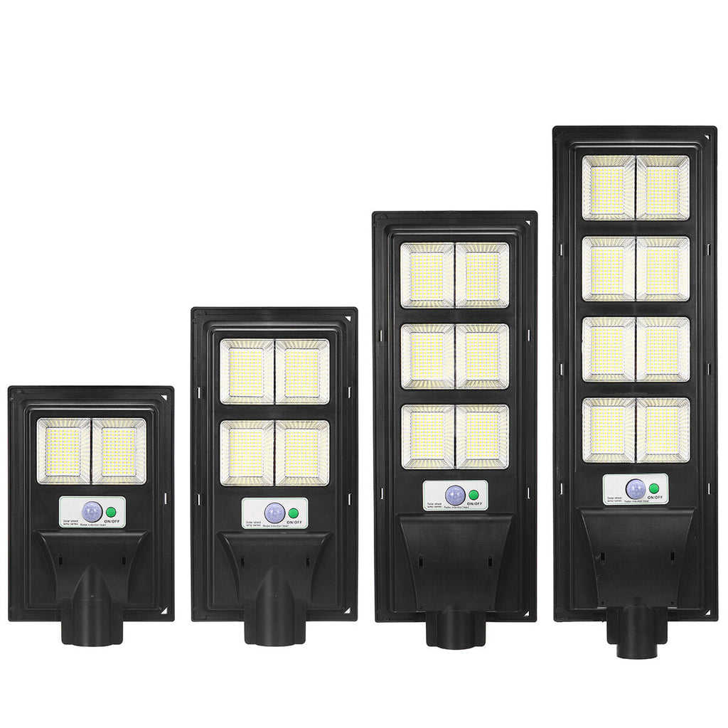 208/416/624/832LED Solar Powered Wall Street Light PIR Motion Sensor Dimmable Lamp + Remote Control