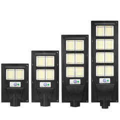 208/416/624/832LED Solar Powered Wall Street Light PIR Motion Sensor Dimmable Lamp + Remote Control