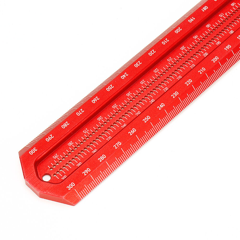 Aluminum Alloy Precision Marking Ruler Woodworking Multifunctional Scale Ruler Hole Ruler