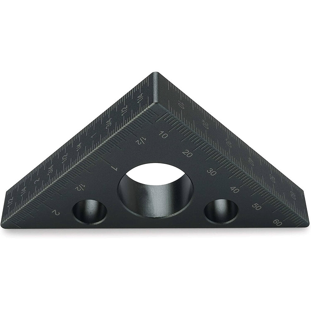 Woodworking Triangle Ruler - Precision 90°/45° Measurement, Durable Aluminum Alloy, Easy to Read, Black/Silver Options