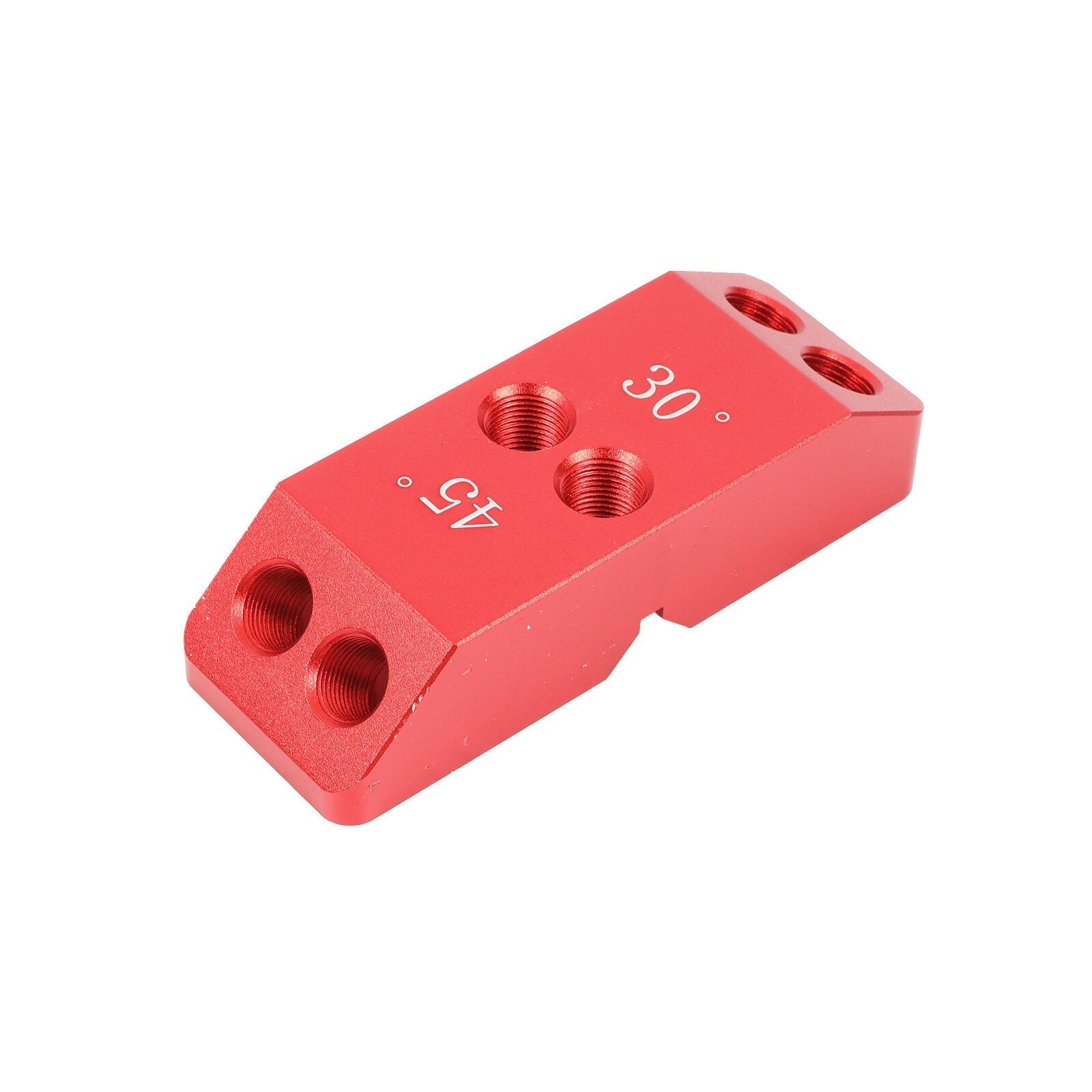 Multifunctional Multi-Angle Hole Puncher for Woodworking - 30°, 45°, 90° Angles, 4 Sizes, Durable Aluminum Alloy, Red