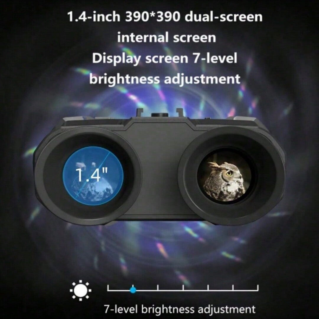 Dual-Screen Binoculars with 3D Display, 7x Magnification, Rechargeable Battery, Night Vision, and Photo/Video Capability
