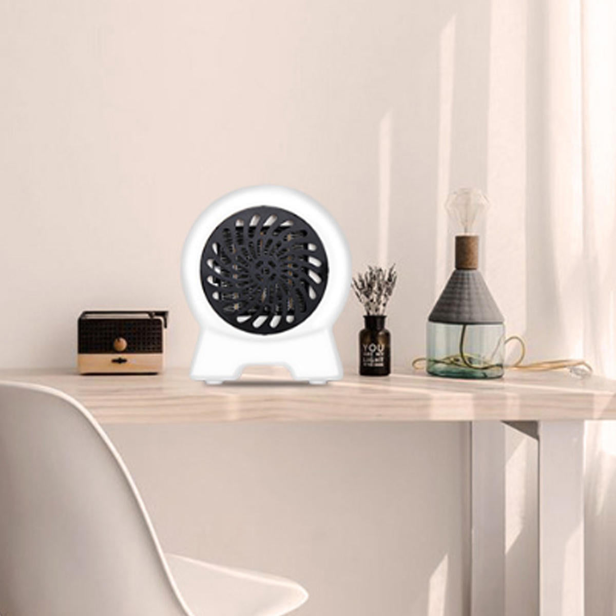 500W Portable Mini Electric Space Heater Wall-Outlet Fan Warmer