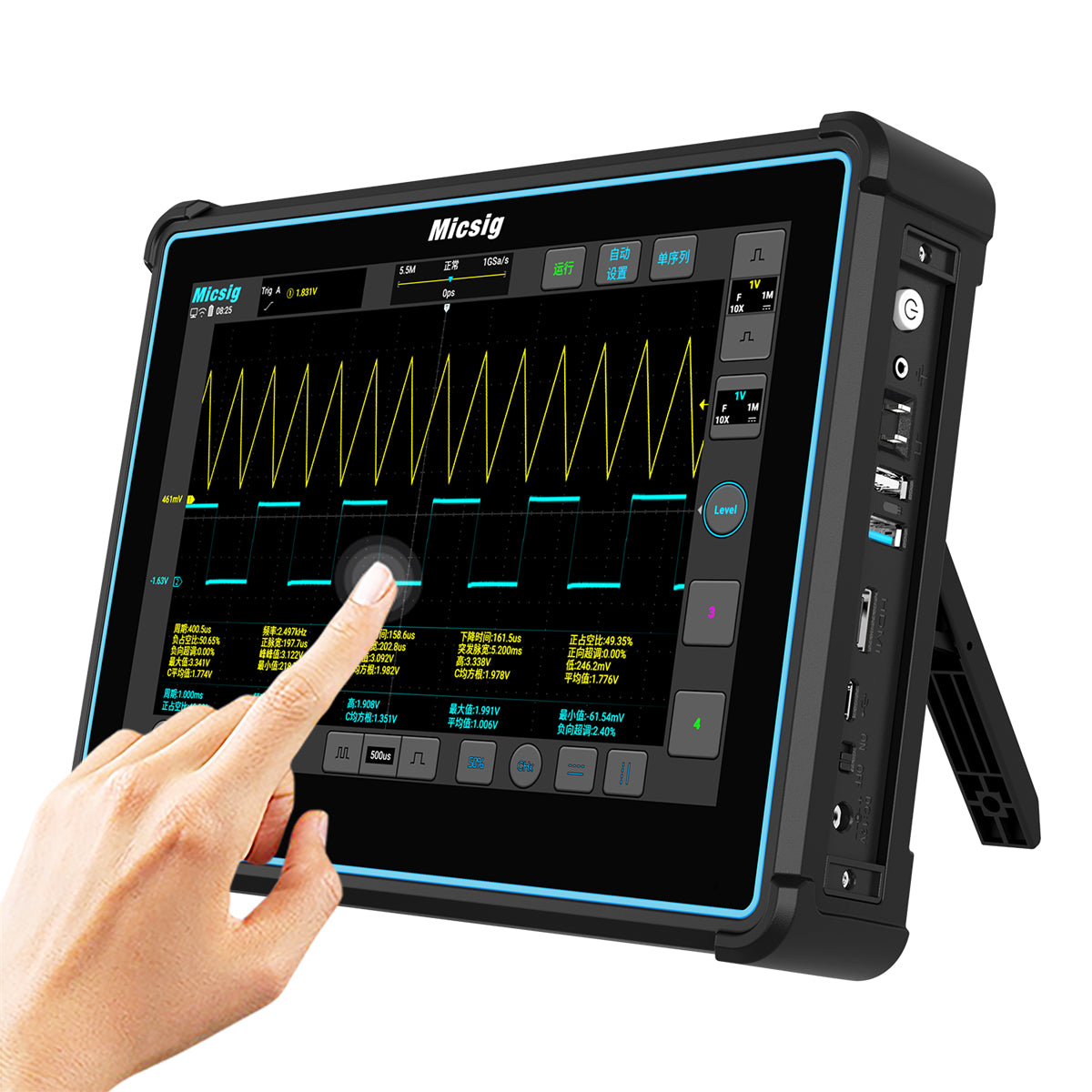 Tablet Oscilloscope 200MHz Bandwidth 1GSa/s Sampling Rate 10.1 Inch Touchscreen High-Resolution Professional Diagnostic Tool
