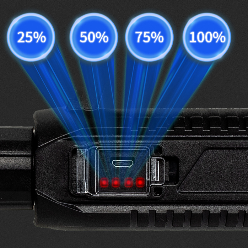 Long Shoot Strong OSL Spotlight with 18650 Li-ion Battery USB Rechargeable&Power Display LED Handheld Flashlight Home Tools