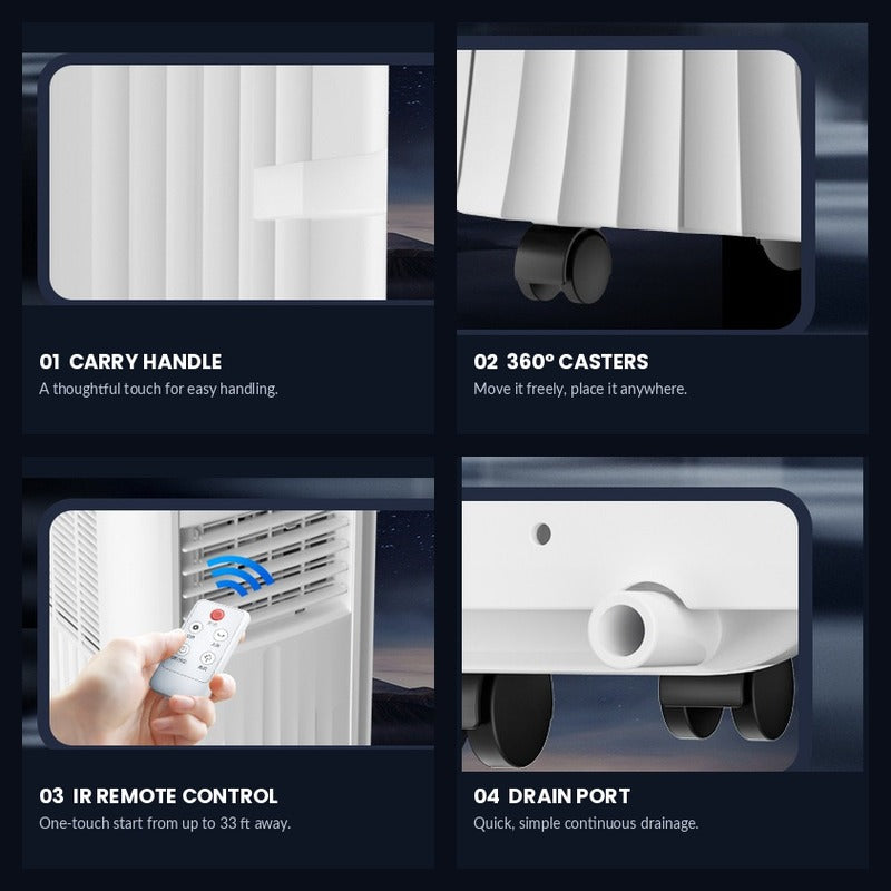Smart Portable Air Conditioner & Dehumidifier | Self-Evaporating & Whisper-Quiet