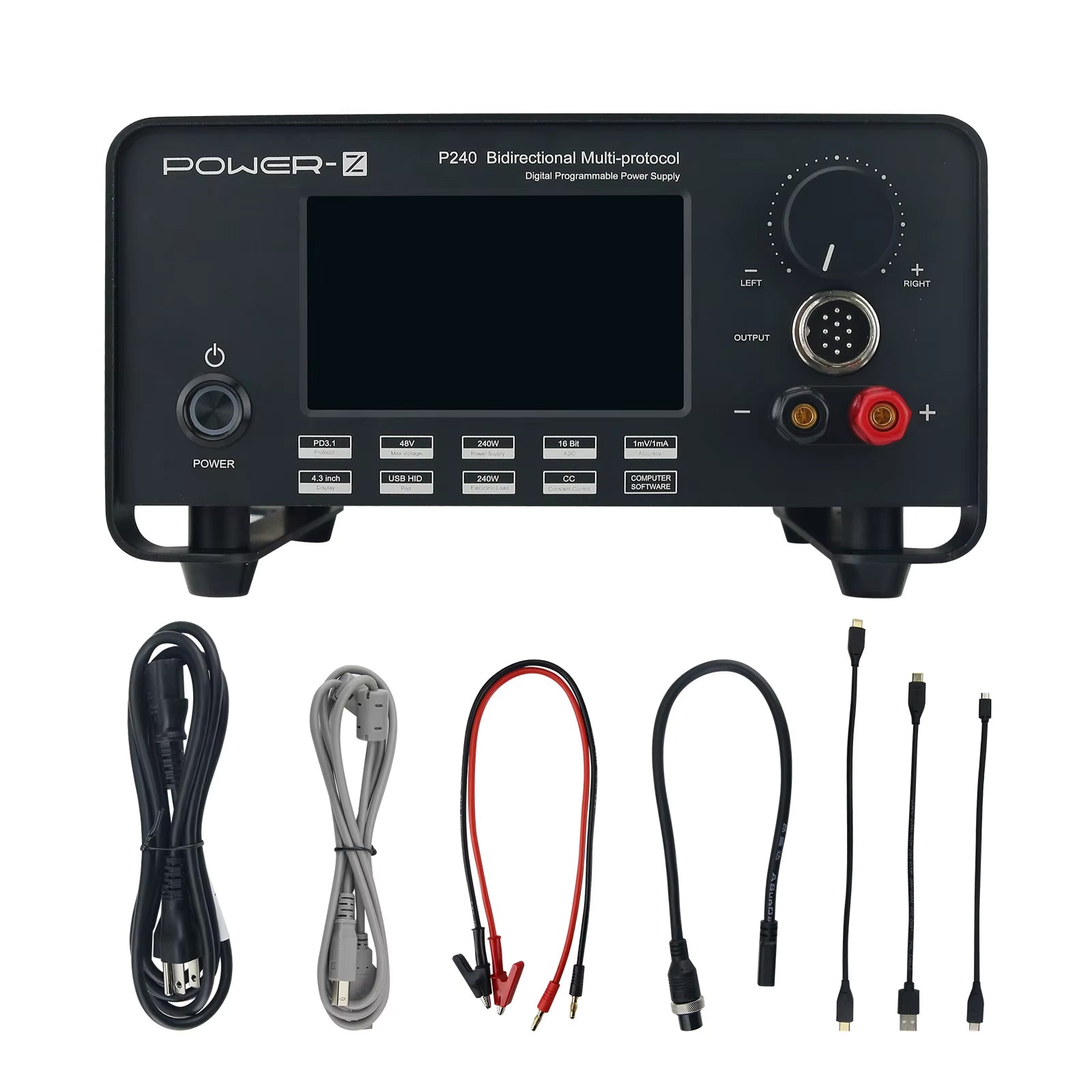 Bidirectional Digital Power Supply 240W Programmable PD3.1 USB Tester QC3.0 UFCS 10A