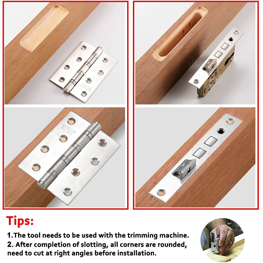 Multifunctional Wooden Door Slot Locator Kit - Aluminum Alloy, Quick Adjustment, Hinge & Lock Slotting Tool, 2.4" Clamping