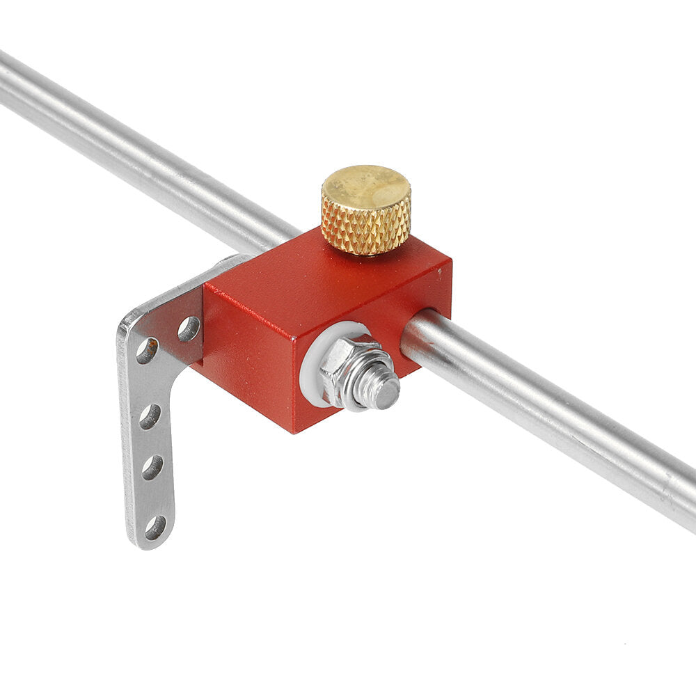 Adjustable Aluminum Alloy Woodworking Drill Locator with Extension Rods, Flip Stops & Wrench for Precision Drilling