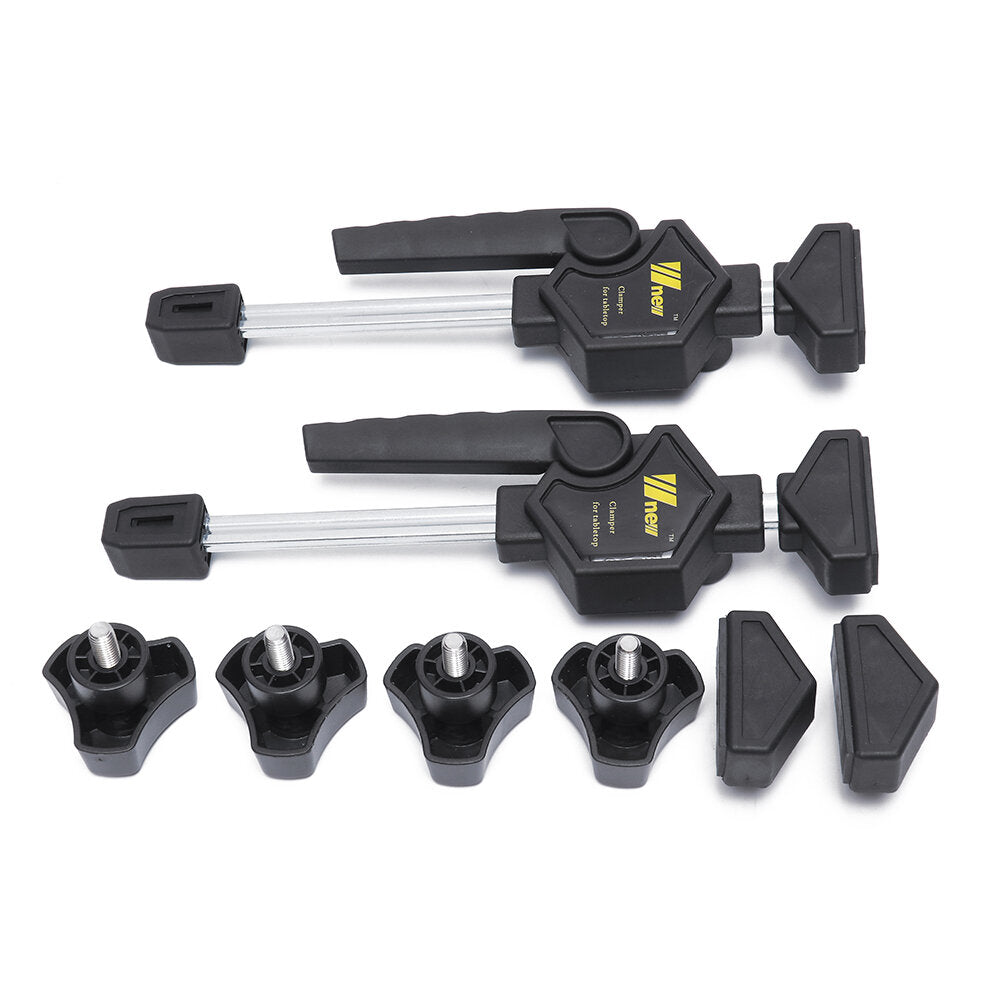 Durable Black Plastic Woodworking Clamps - Adjustable 20mm Fit, 260mm Length, Ideal for DIY Projects (2 or 4 Pack)