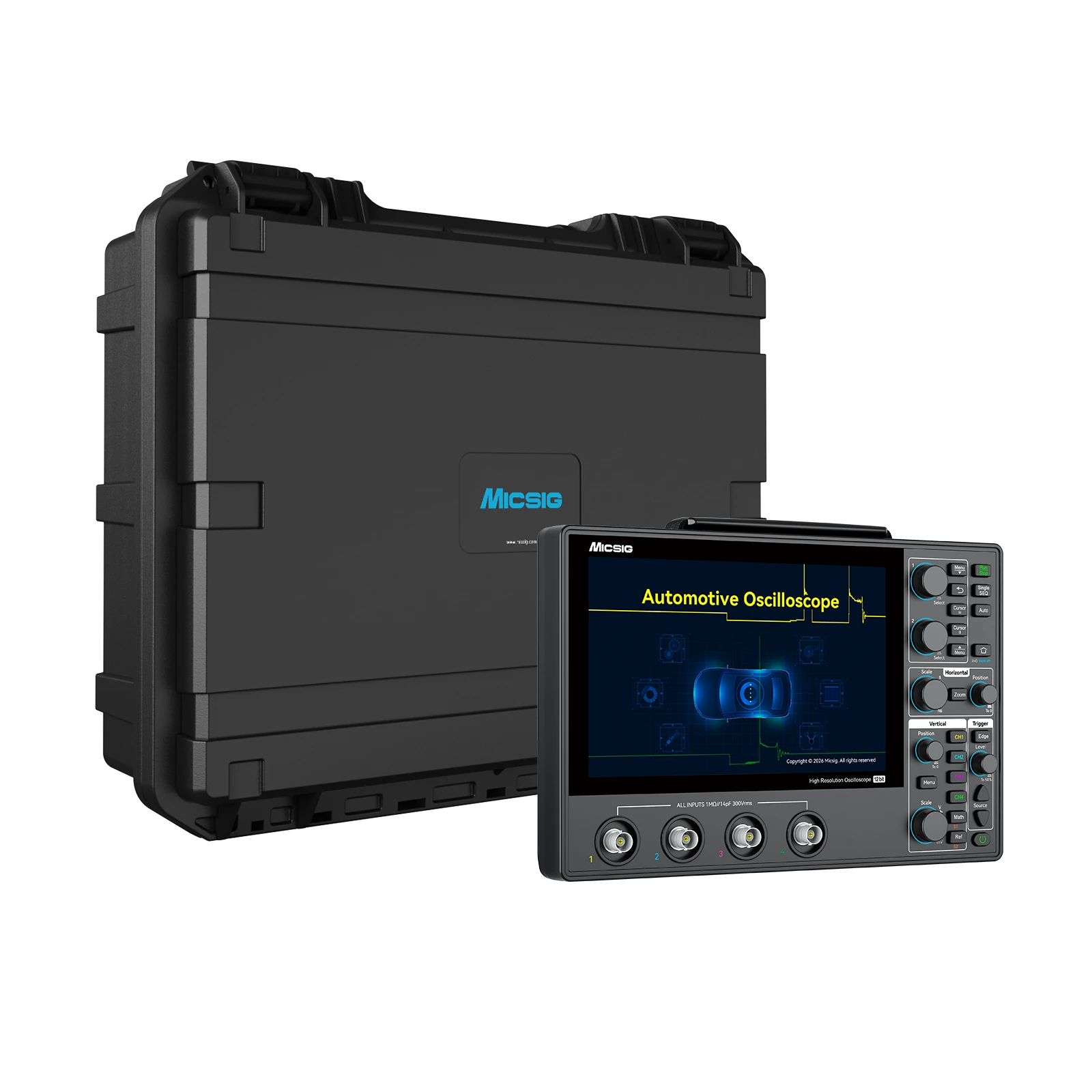 Automotive Digital Oscilloscope, 100MHz, 4 Channels, 1GSa/s, 12-Bit Resolution, 110Mpts Memory & 8-Inch Touchscreen