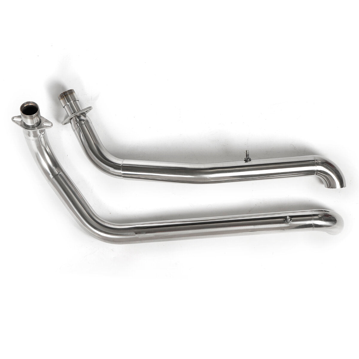2PCS Chrome Pipes Full Exhaust System + Silencer For Honda STEED VLX400 VLX600