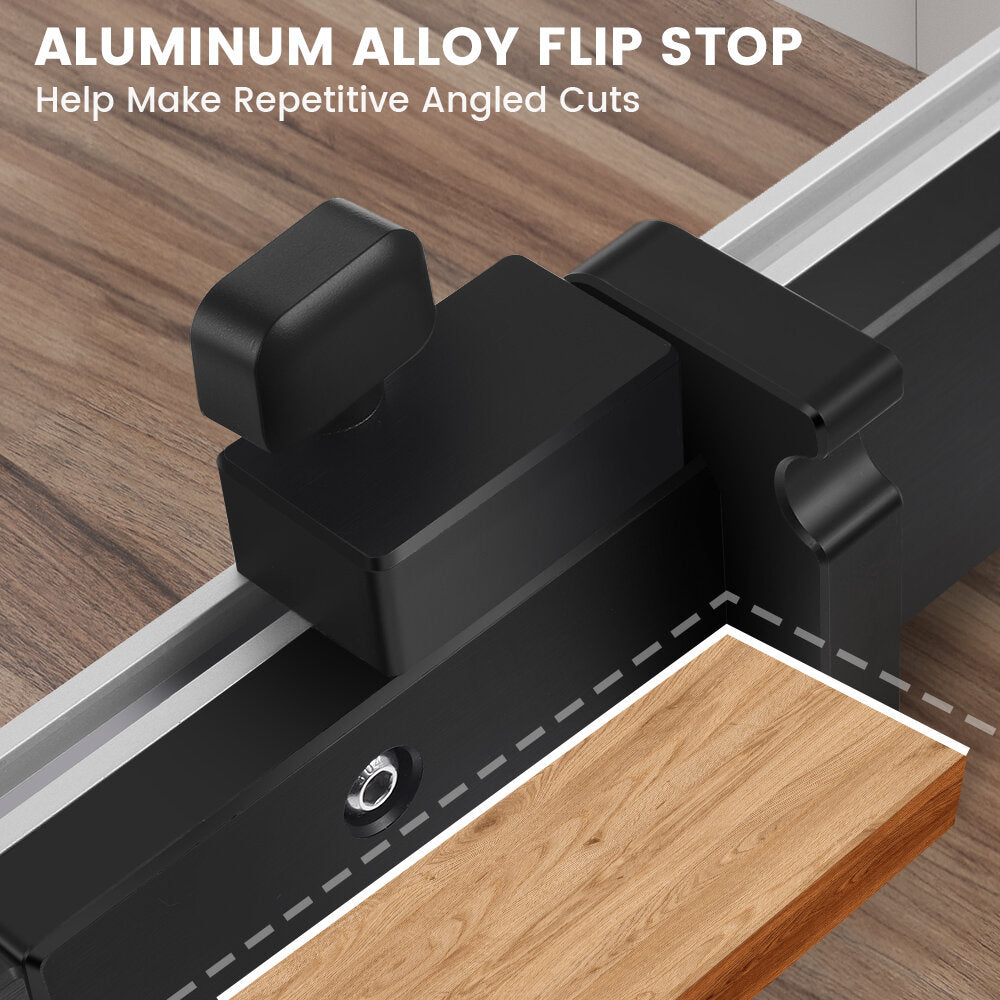 Aluminum Miter Gauge Fence for Table Saws, Band Saws & Router Tables - 450mm, Adjustable, Durable, Safety Features