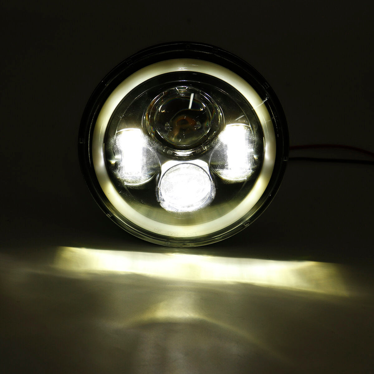 5.75" Round LED Headlight Blue Halo Ring Angel Eyes For Jeep Wrangler JK TJ LJ CJ
