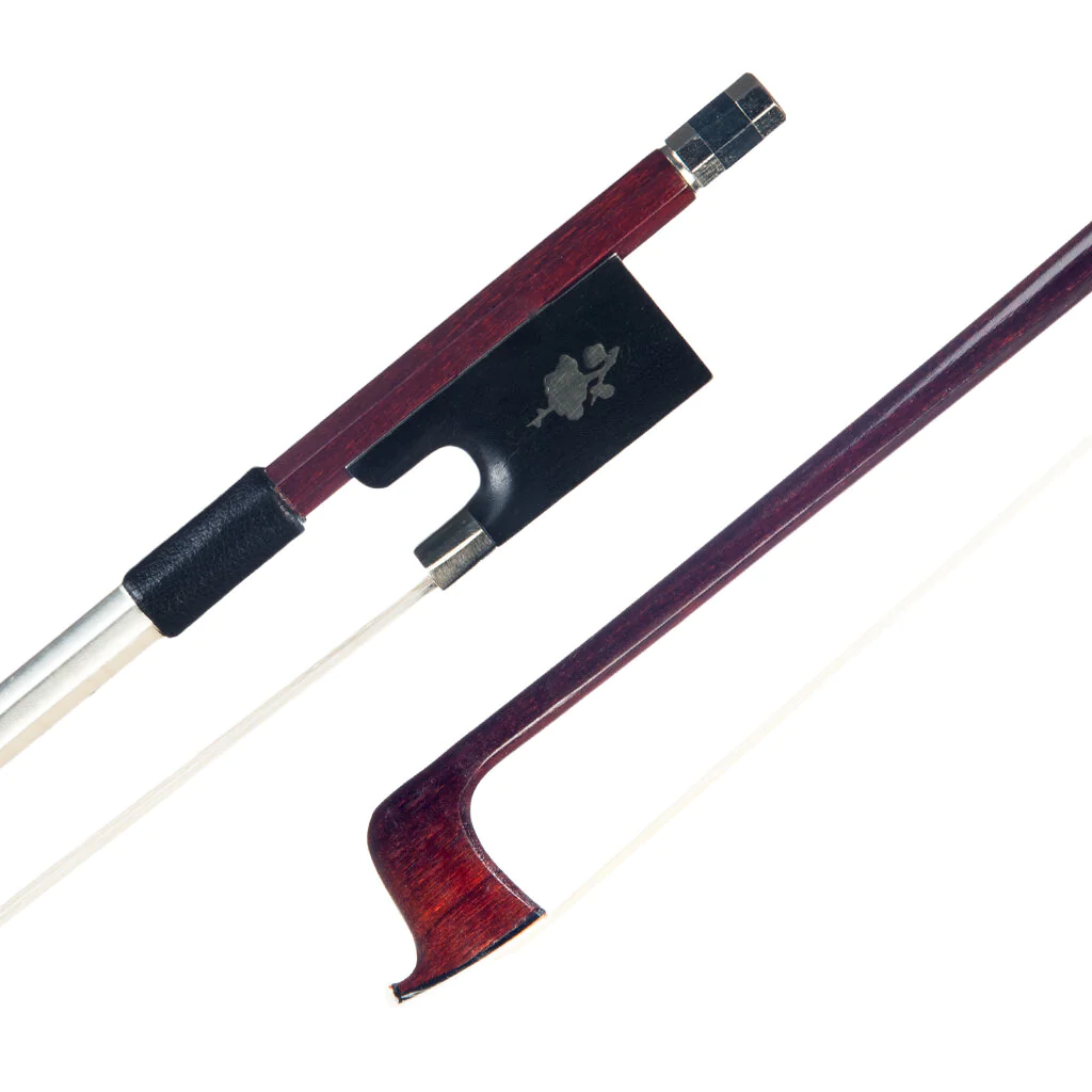 4/4 Violin Bow Brazilwood Bow Octagonal Stick Sheepskin Grip White Horsehair Ebony Frog