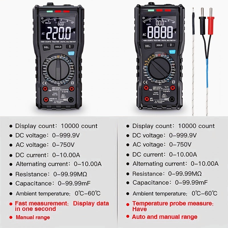 Multifunctional Digital Multimeter 10000 Counts NCV Voltage Current Testing