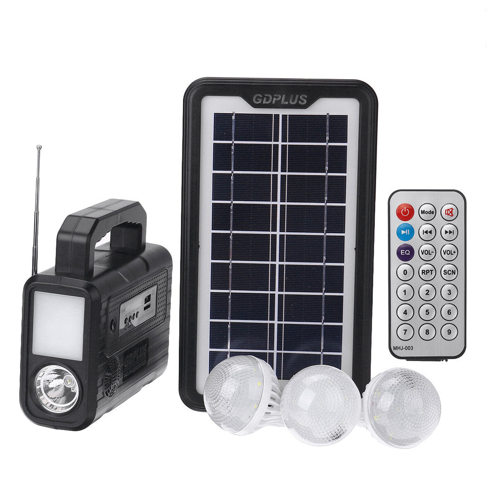 6V 3.5W Portable Outdoor Solar Power Panel With Super Bright Energy Saving Lamp And Bluetooth Radio FM