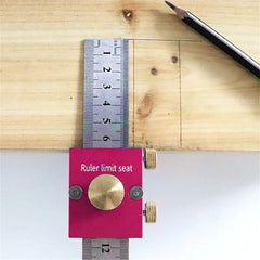 90° Scribing Ruler - 30cm Aluminum Measuring Tool for Woodworking, Carpentry & DIY Projects - Durable & Ergonomic Design