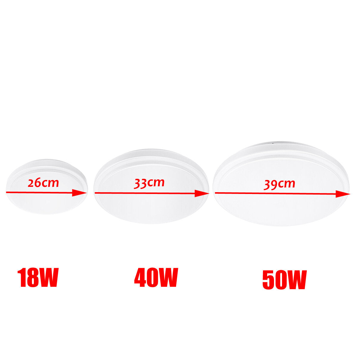 18/40/50W LED Ceiling Lights Panel Down Round Kitchen Bathroom Room Wall Lamp