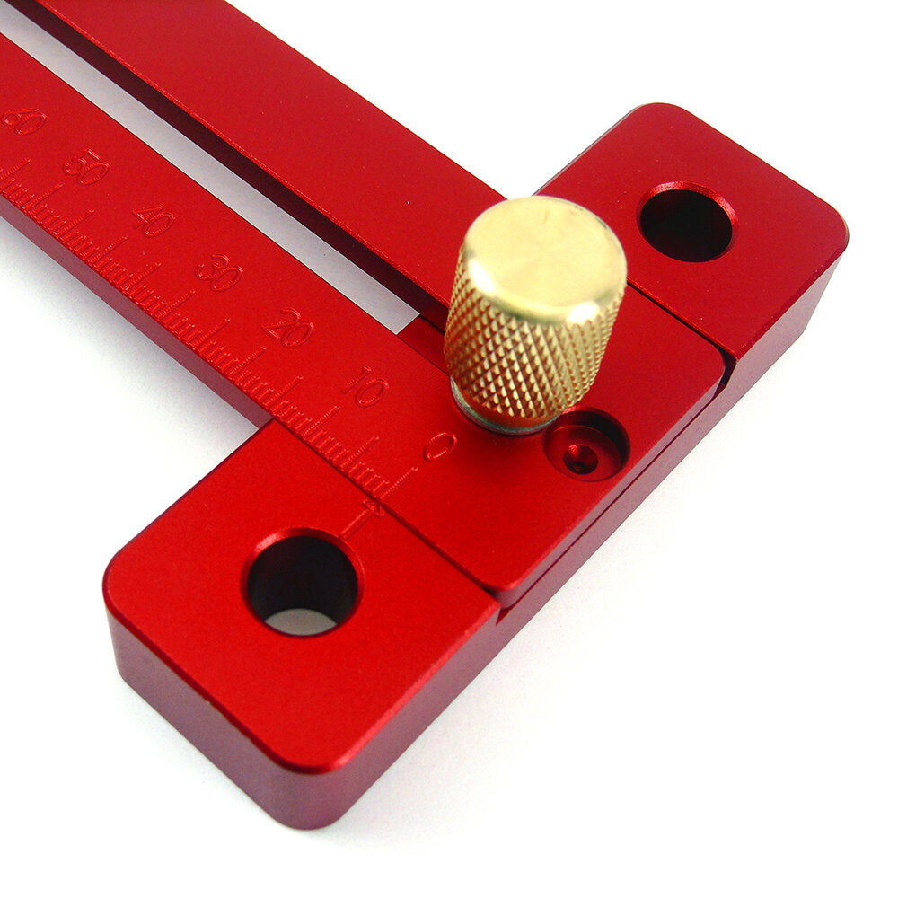 Aluminum Alloy T-Type Hole Ruler 170/270/370mm for Woodworking - Durable Measuring Tool with Clear Scale