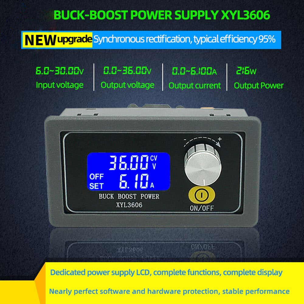 CNC DC Stabilized Step Up Step Down Power Supply Constant Voltage Constant Current 36V 6A Automatic Buck-boost Module with/without Shell