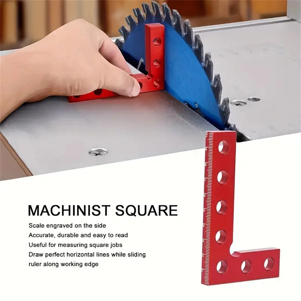 Small Square Center Finder Tool - Durable Aluminum Alloy, 90-Degree Marking, Compact, Metric/Imperial, 50x100mm