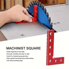 Small Square Center Finder Tool - Durable Aluminum Alloy, 90-Degree Marking, Compact, Metric/Imperial, 50x100mm