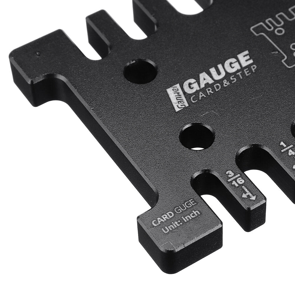 Aluminum Alloy Router Template Jig & Depth Gauge, Black, Inch & mm Sizes, Precision Woodworking Tool