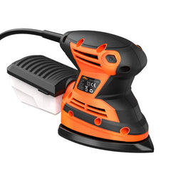 200W Mouse Detail Sander Small Sander with 12Pcs Sandpapers Dust Collection Box Hand Sander