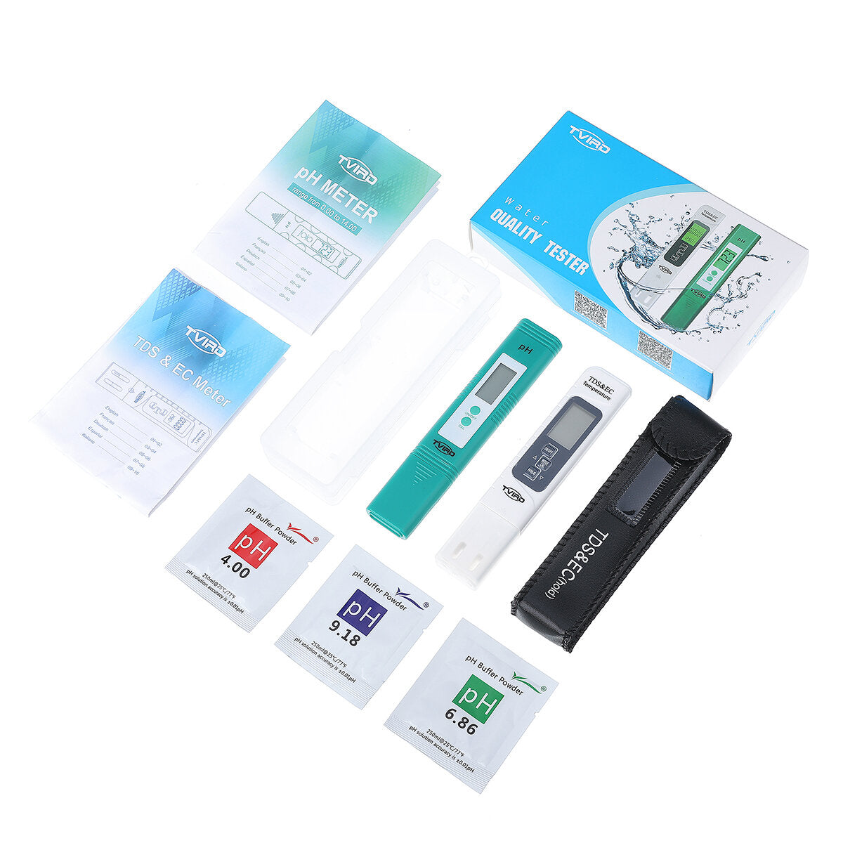 LCD Digital PH Meter + 3 in 1 TDS-EC Water Purity Hydroponic Water Tester Pen