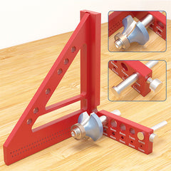 5-Inch Red Woodworking Scribing Rule - 3-in-1 Compact Tool, Lightweight, Metric/Imperial, Ideal for Woodworking Enthusiasts