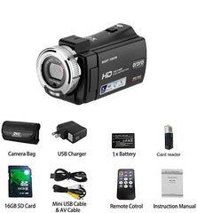 Digital Video Camera 1080P 30MP HD Infrared Night Vision 16X Zoom Portable Camcorder 3 Inch TFT Screen Video Camera Camcorder