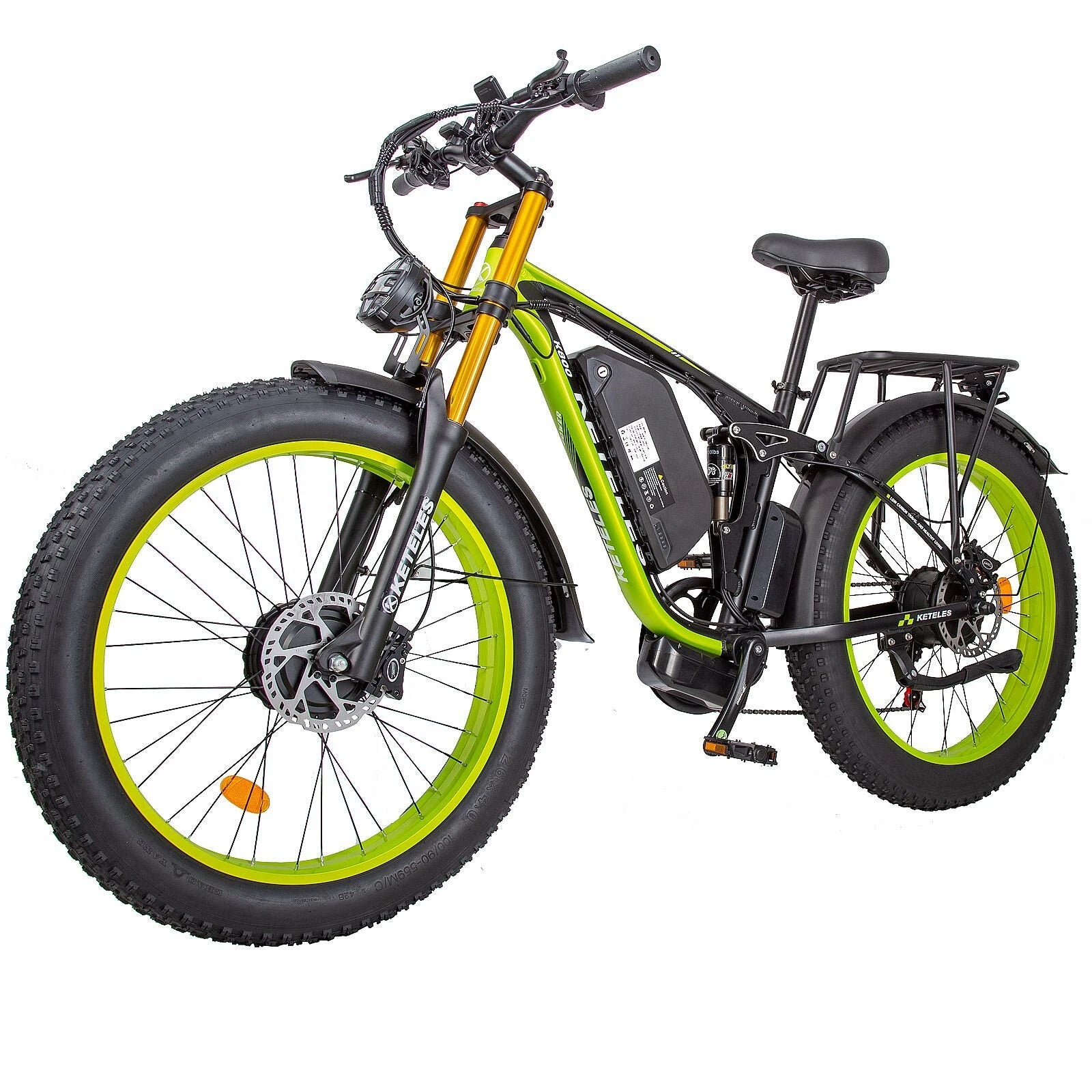 Electric Bike 48V 23Ah Battery Dual 1000W Motor 25KM/H Fat Tire 26x4.0 Inch 60KM Range 180KG Load Capacity Mountain Ebike