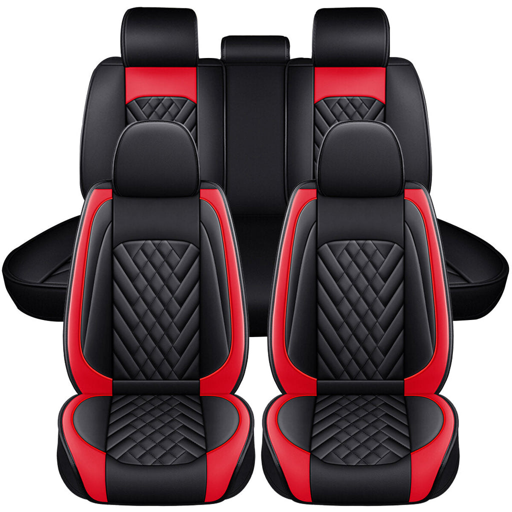 11pcs Universal 5 Seater Car Seat Covers Seat Cushion PU Leather Non-slip Protector Mat