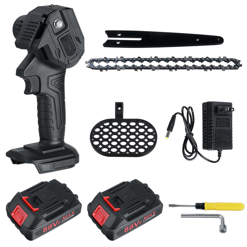 6" Rechargeable Stepless Speed Change Switch Mini Chainsaws One-handed Wood Cutting Tool