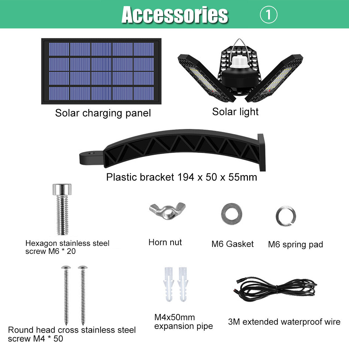Solar Power Garage Light Deformable Outdoor Indoor Garden Ceiling Shed Shop Lamp