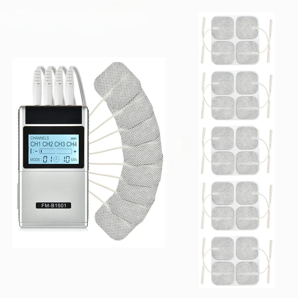 15-Mode Electric Therapy Massager with LCD Display, 4 Outputs, Timer & Intensity Control - Ideal Gift for Pain Relief