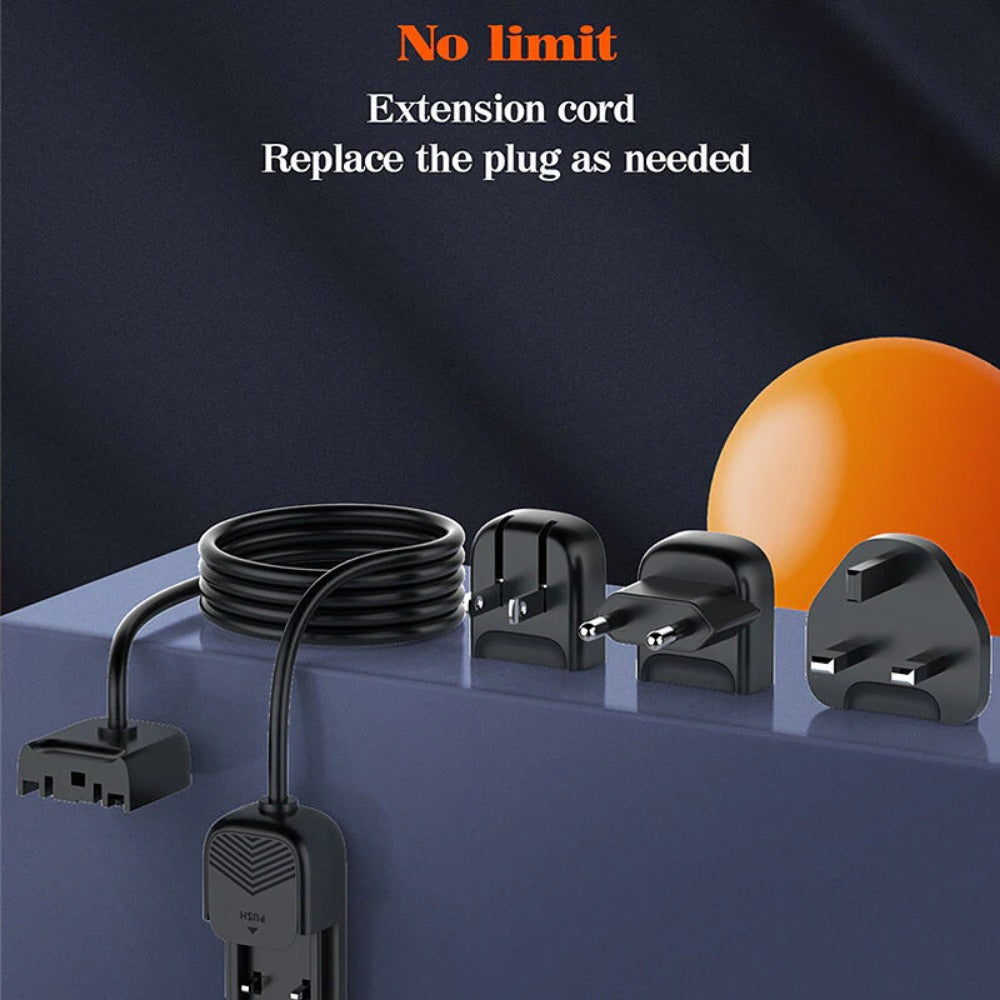 140W 6-Port USB PD Charger - 3 USB-C & 3 USB-A Ports, Fast Charging, Compact Design, Black, Travel Friendly