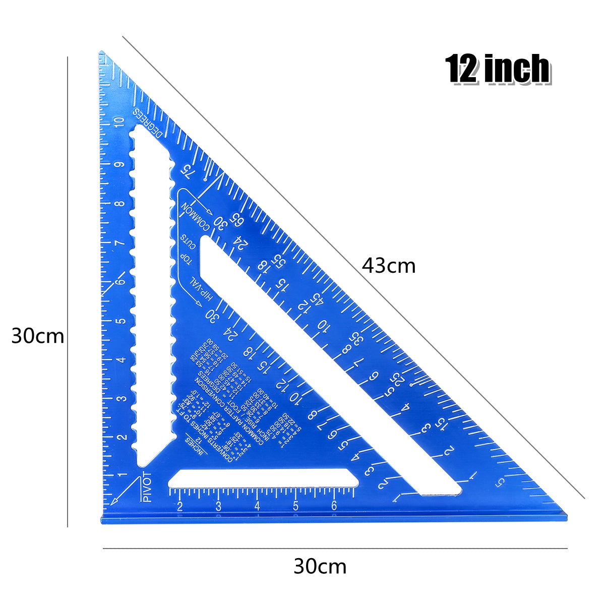 7"/12" Aluminum Alloy Speed Quick Roofing Rafter Angle Triangle Ruler Woodwork Tool