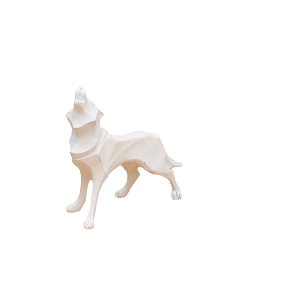 Modern Abstract Art Wolf Statue Resin Geometric Resin Model Gift Decorations