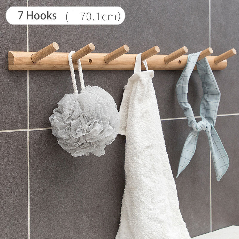 Wall Hanging Bamboo Wood Storage Coat Rack Home Decorations For Living Room