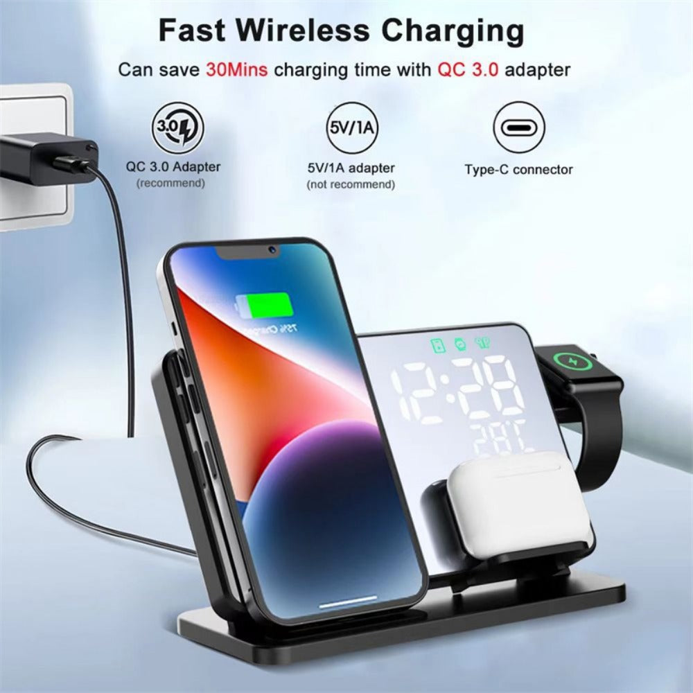 Fast Wireless Charging Pad W669 - 10W/15W for Phones, 5W for Headphones, 2W for Apple Watch, Compact & Lightweight Design