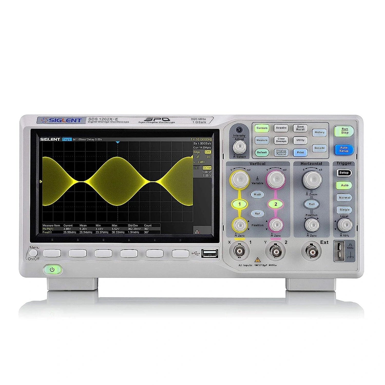 Digital Oscilloscope Grey 200 MHz 2 Channels Real-time Sampling 1 gsa/use 14 Mpts Record Length High-Speed Accurate Precision Tool