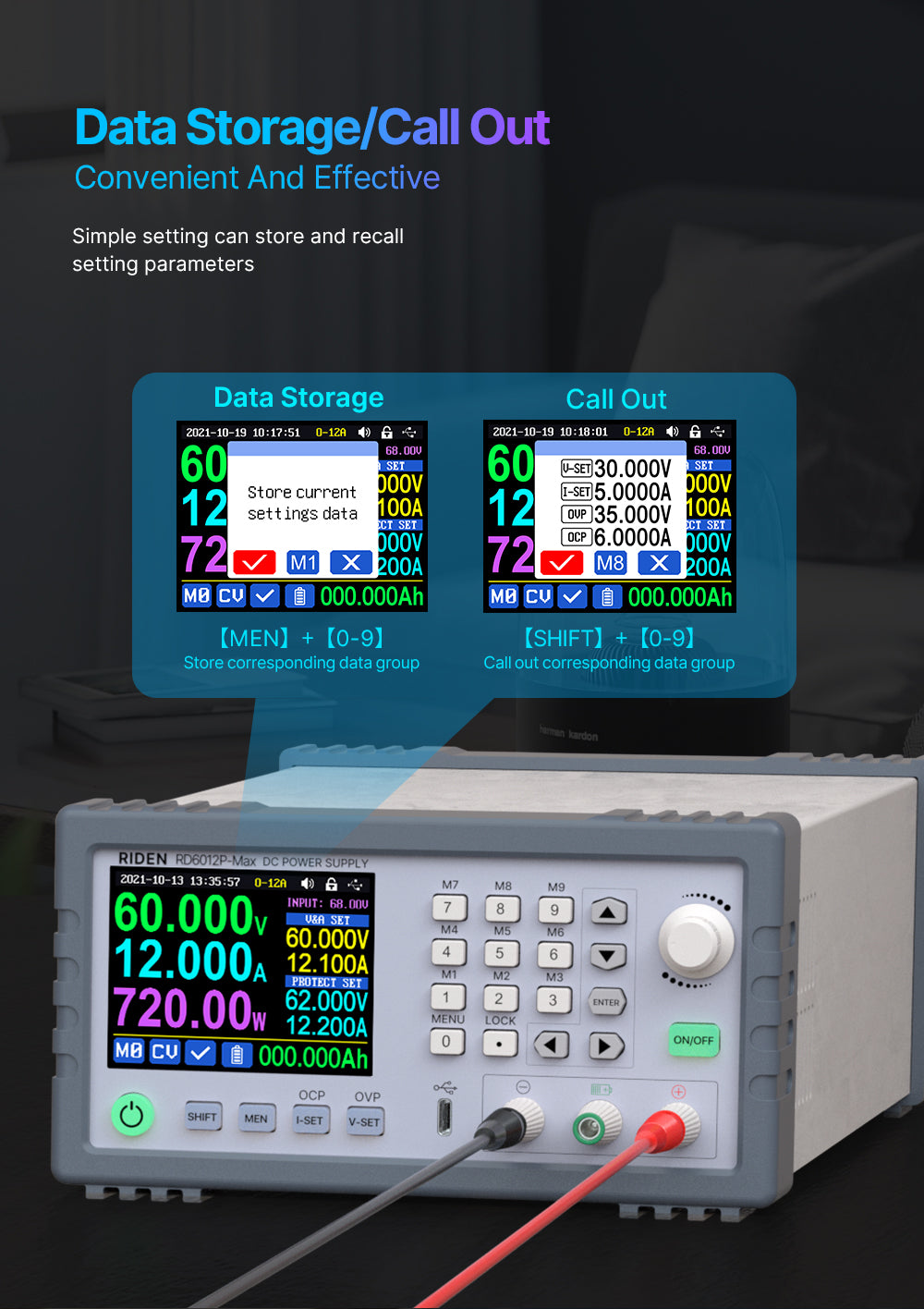 720W 60V 12A Completed Set 5 Digit AC to DC Laptop Mobile Phone Repair Regulated Power Supply