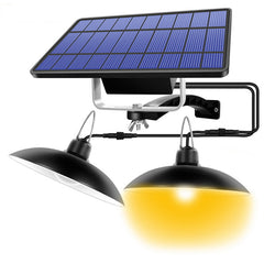 Single/Double Head Solar Powered Pendant Light LED Shed Lamp Outdoor Camping Home Garden Yard Decor