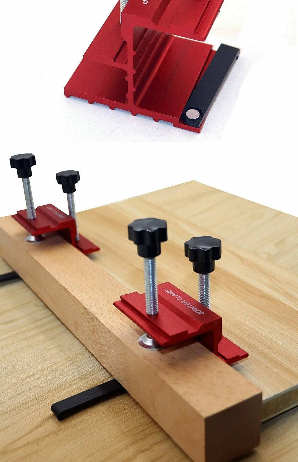 Joint'R Clamp Kit for Table Saw - Achieve Dead Flat Edges & Straighten Crooked Boards Easily - 2 Clamps Included