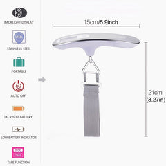 110lb/50kg Digital Portable Luggage Hanging Suitcase Scale with 4 Units