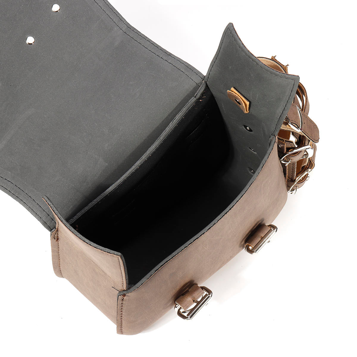 Vintage Brown PU Leather Left /Right Side Pannier Saddlebags W/ Bottle Holder