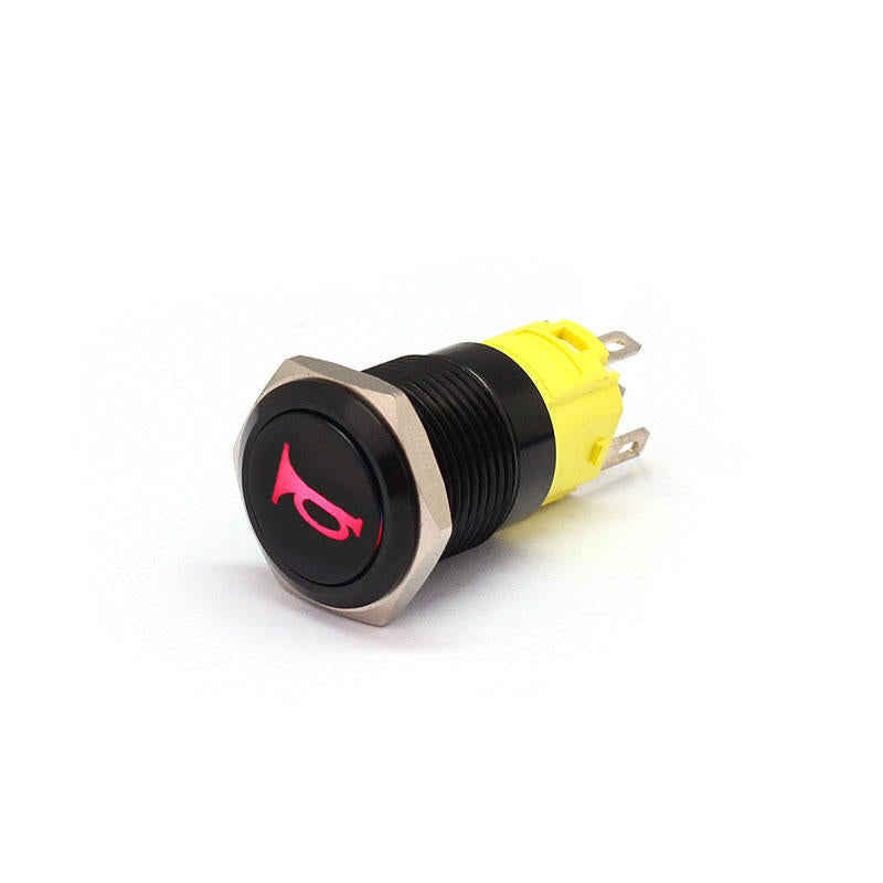 16mm 12V 24V 36V 5A LED Horn Push Button Dashboard Momentary/Latching Metal Switch For Car Boat Waterproof